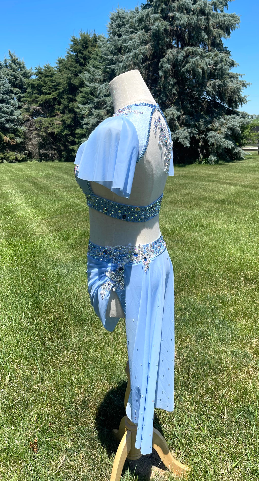 AXS/CXL Sky Blue Two Piece Lyrical Dance Costume