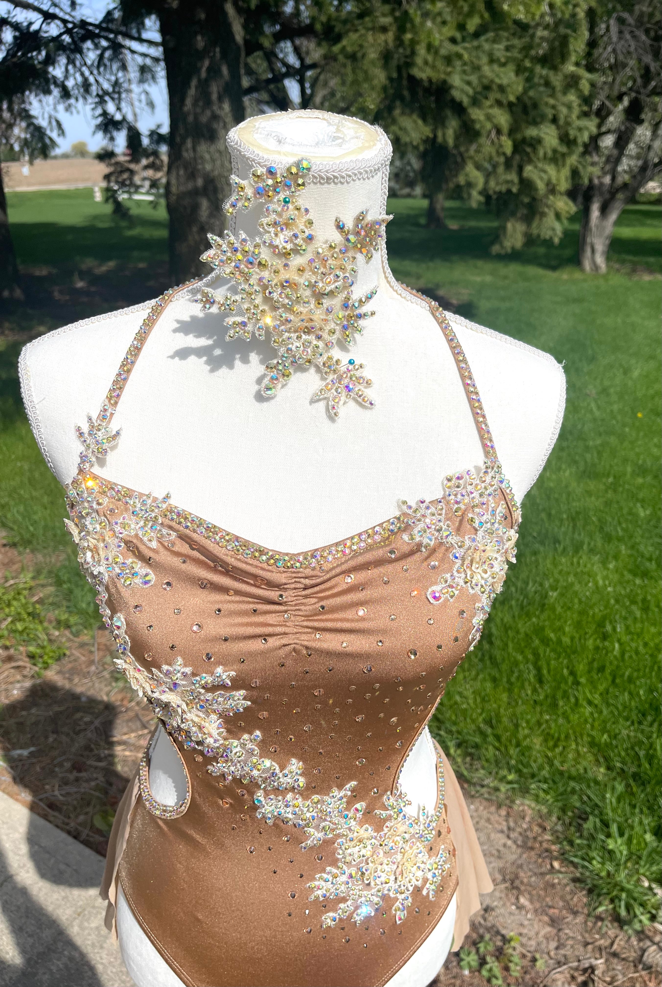 AM/L Gold Lyrical Dance Costume