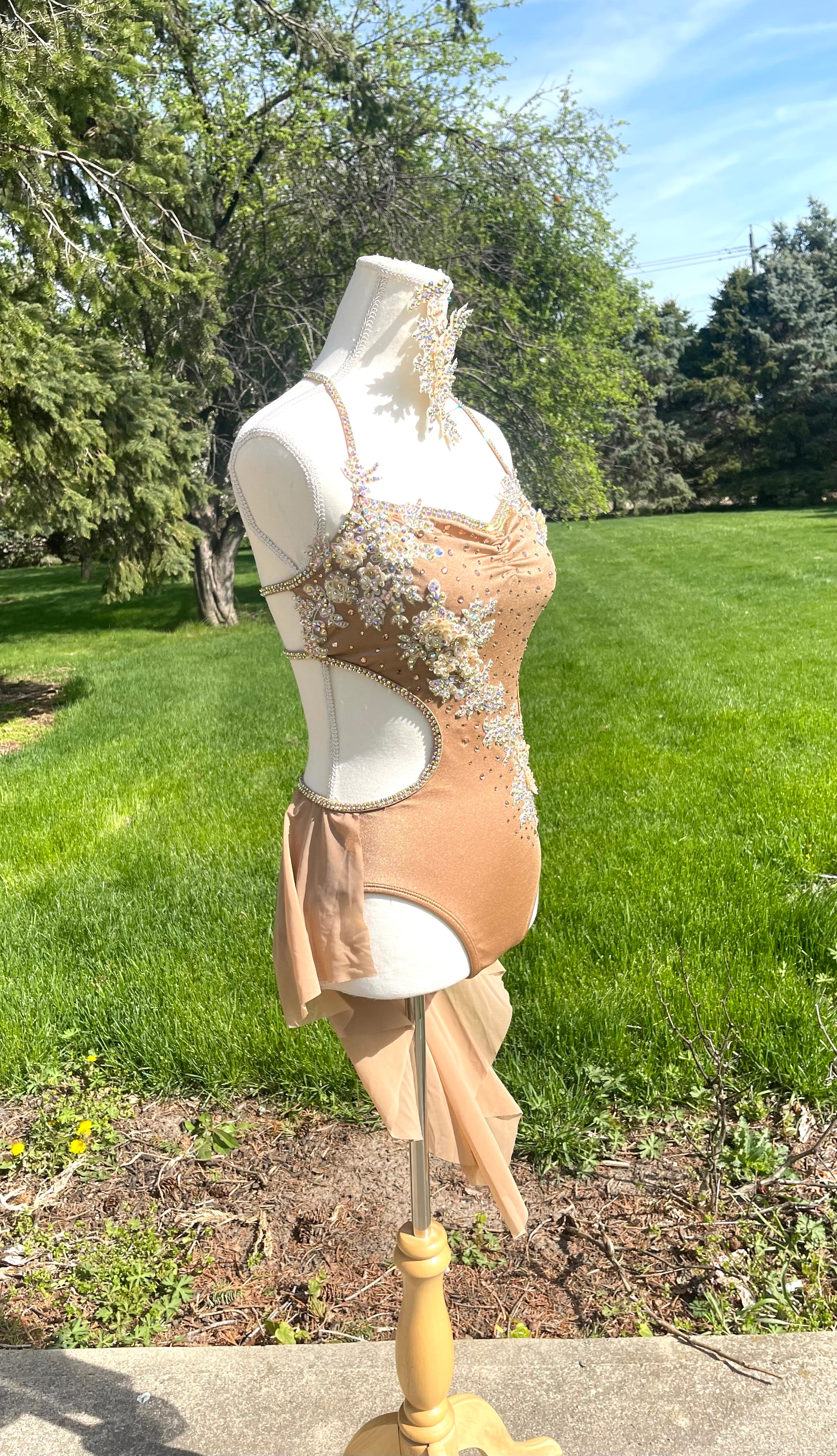 AM/L Gold Lyrical Dance Costume