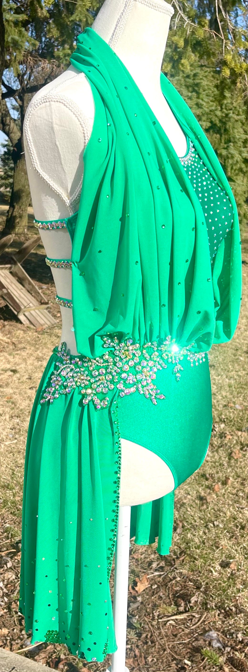 Adult Medium Lyrical Kelly Green Dance Costume