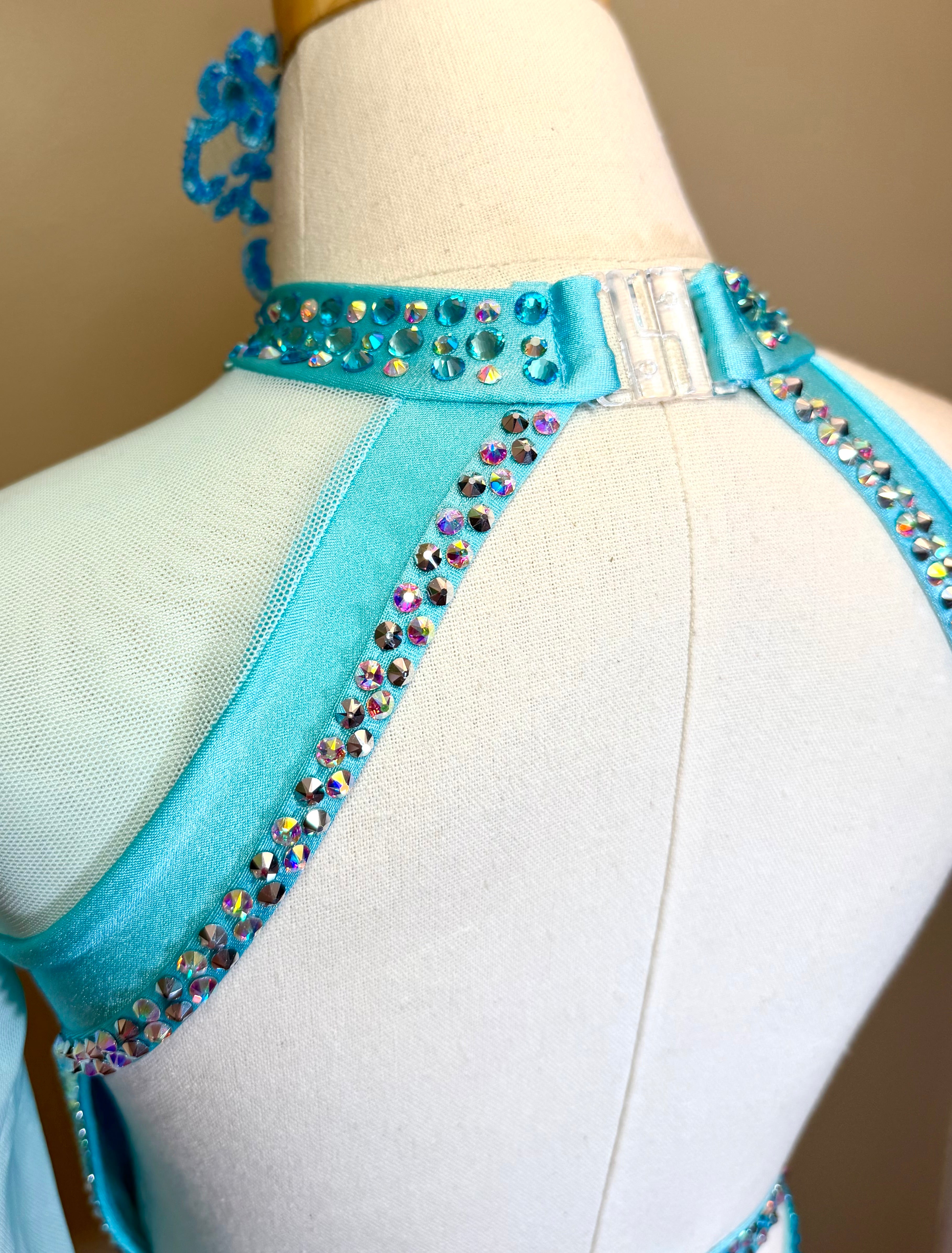 Child Intermediate Aqua Blue Lyrical/Contemporary Dance Costume