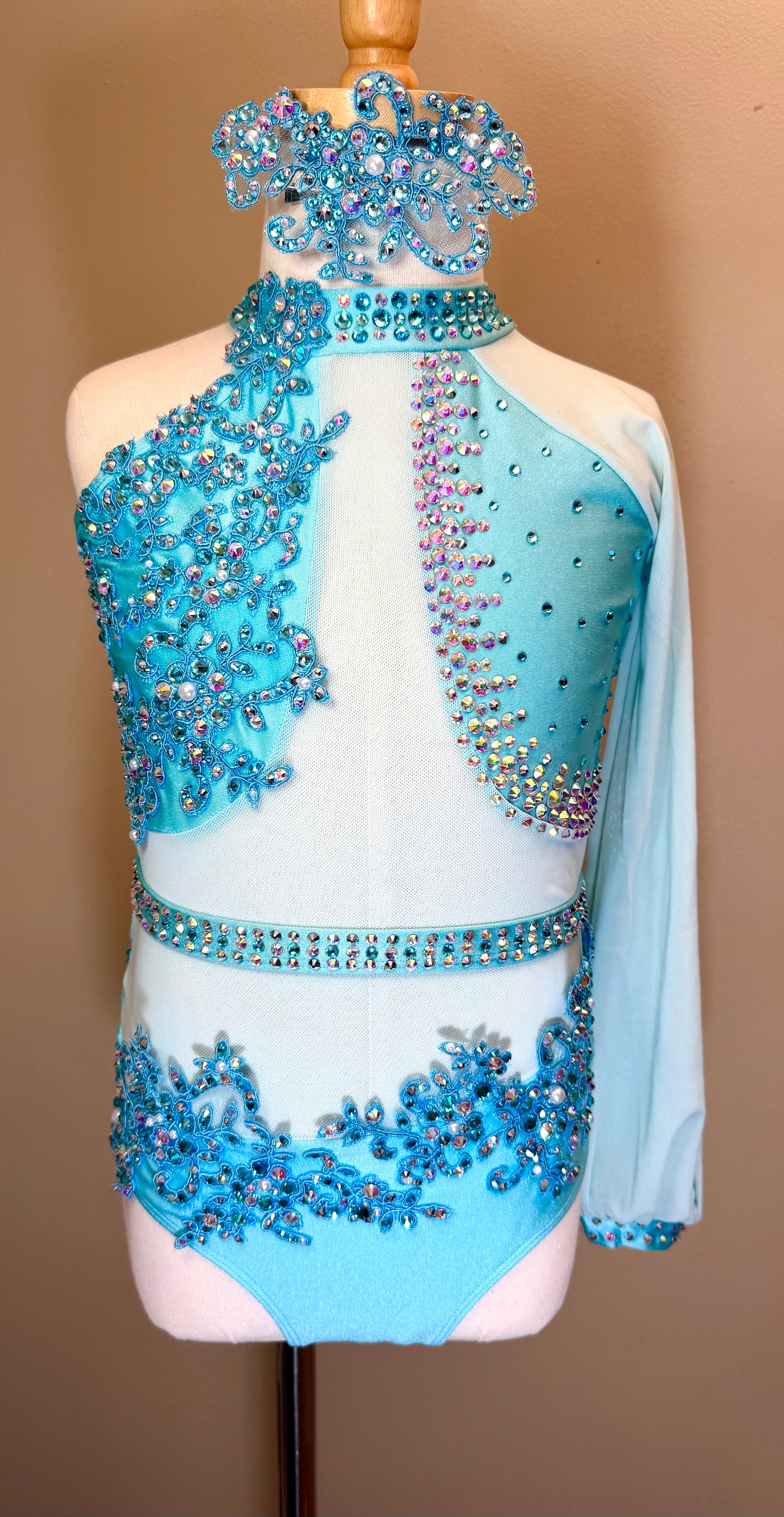 Child Intermediate Aqua Blue Lyrical/Contemporary Dance Costume
