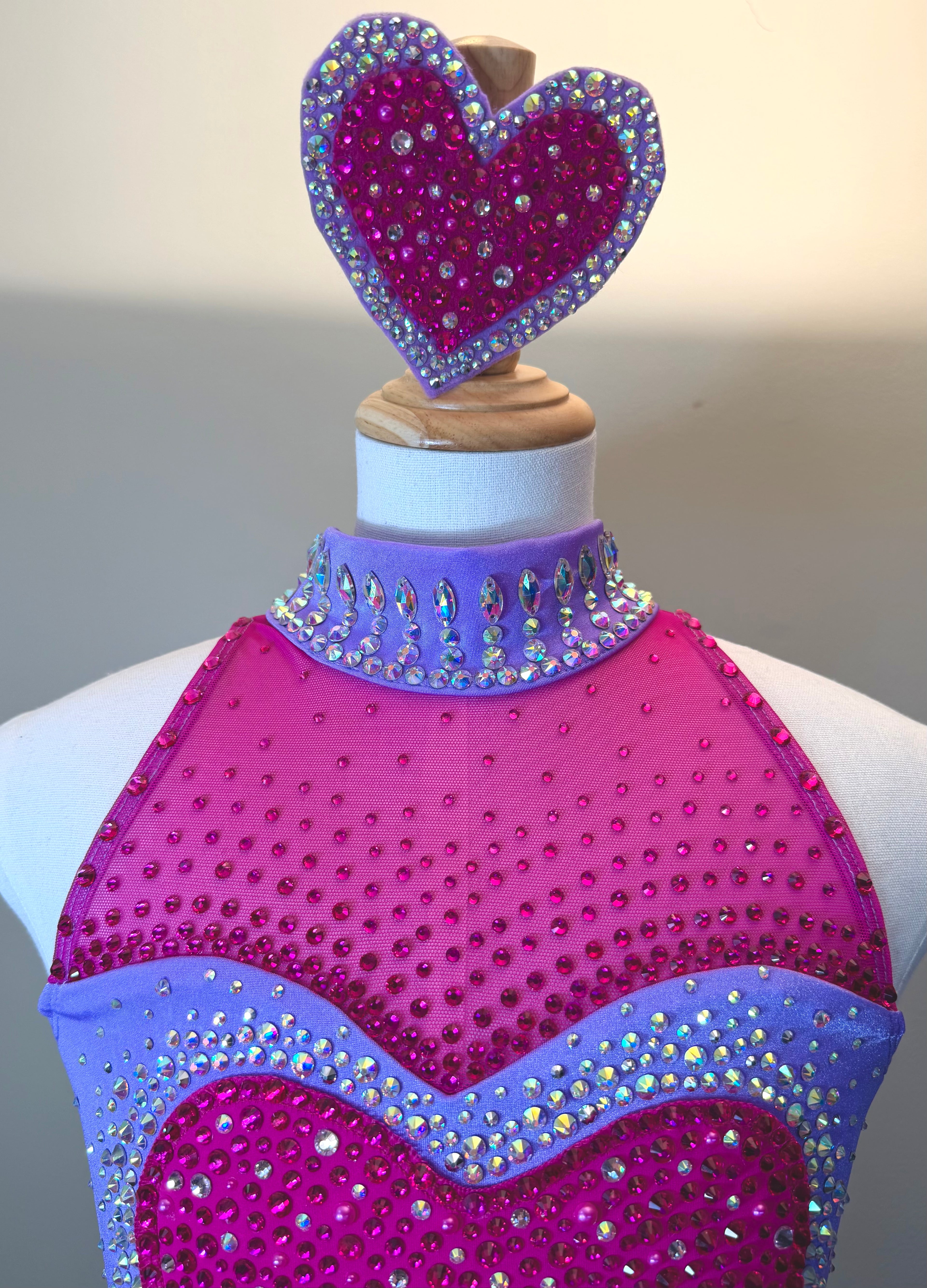 AXS/CXL Purple and Pink Heart Dance Costume