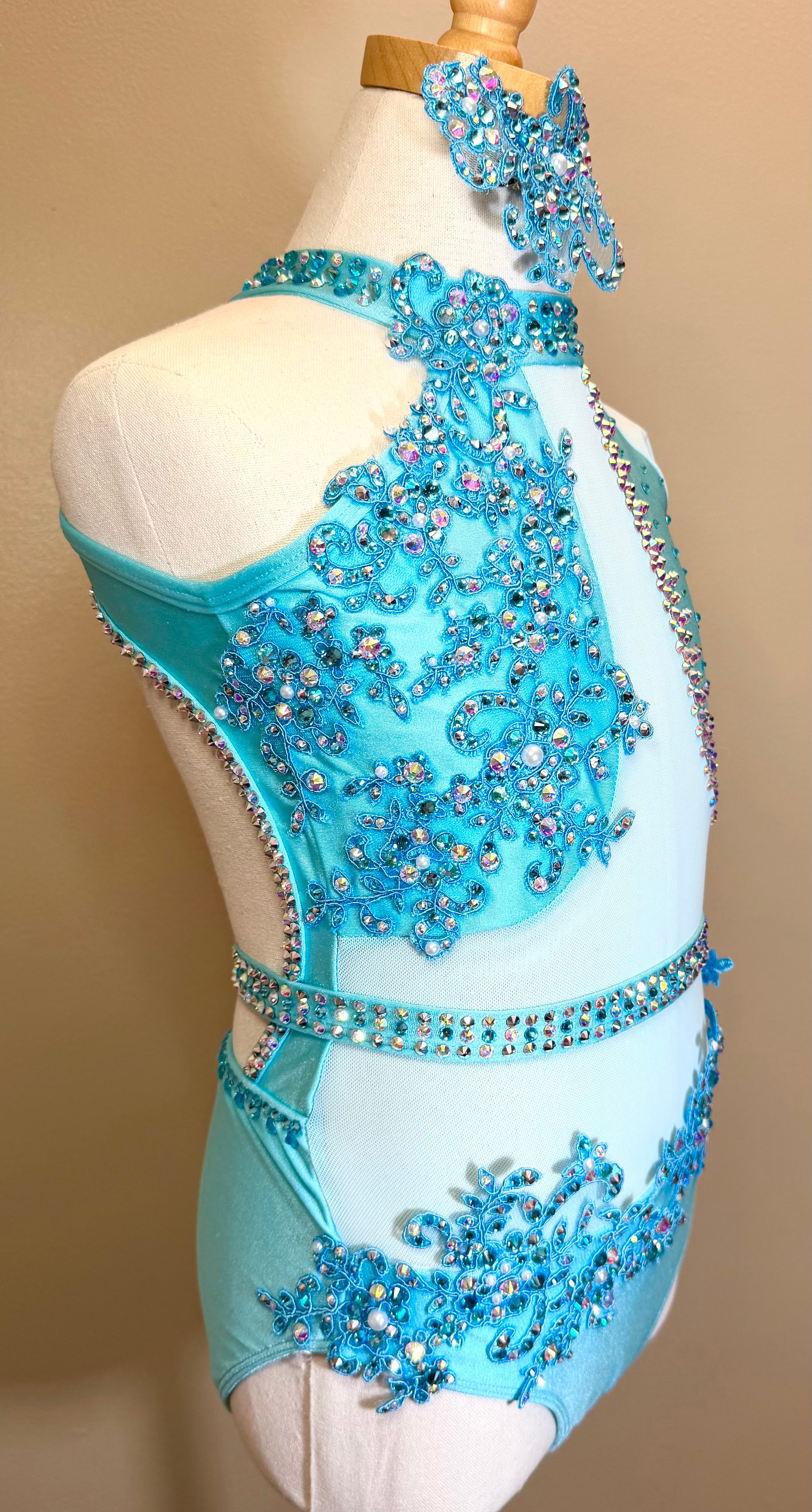 Child Intermediate Aqua Blue Lyrical/Contemporary Dance Costume