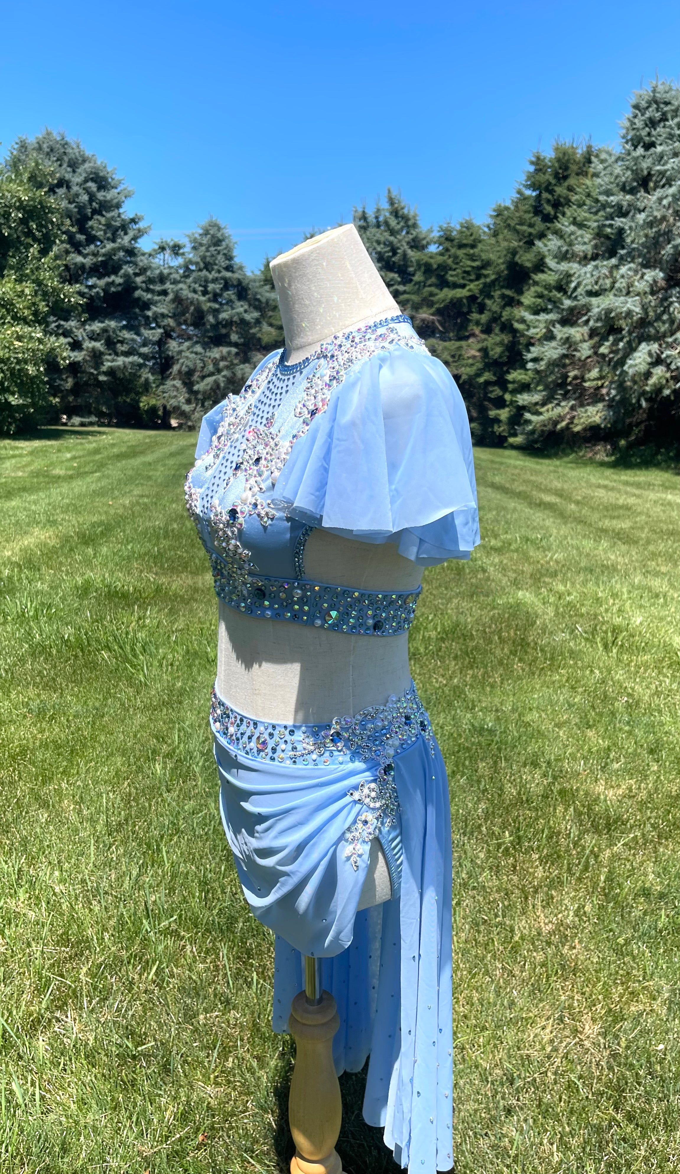 AXS/CXL Sky Blue Two Piece Lyrical Dance Costume