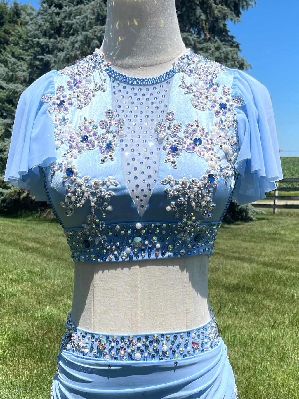 AXS/CXL Sky Blue Two Piece Lyrical Dance Costume