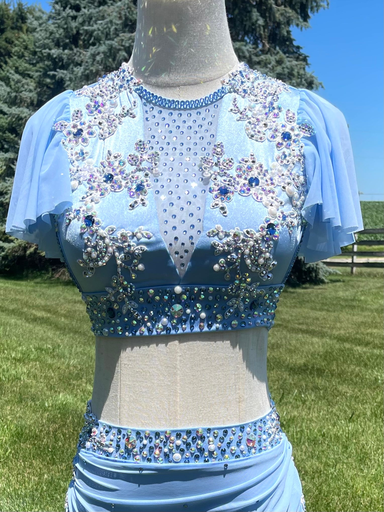 AXS/CXL Sky Blue Two Piece Lyrical Dance Costume
