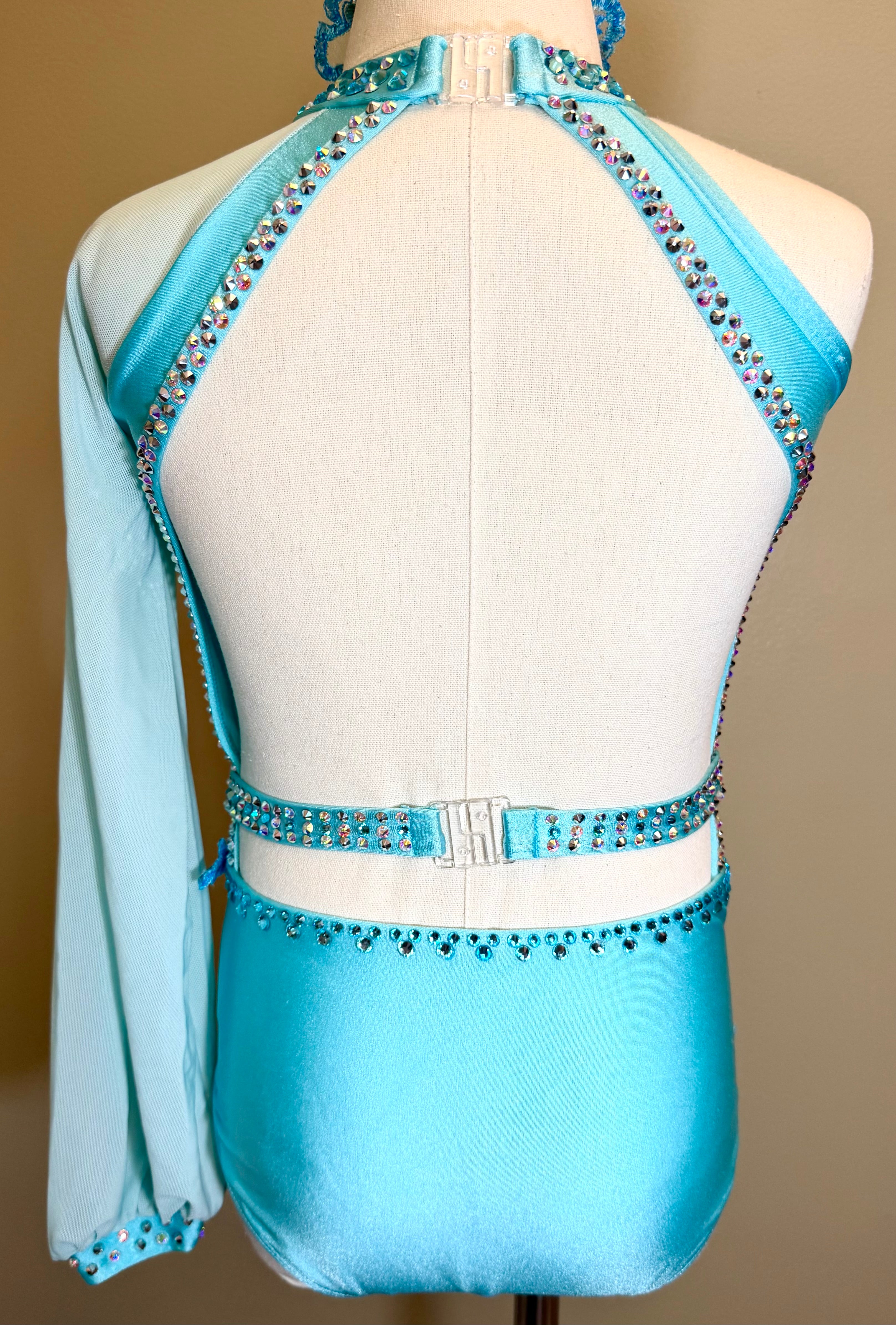 Child Intermediate Aqua Blue Lyrical/Contemporary Dance Costume