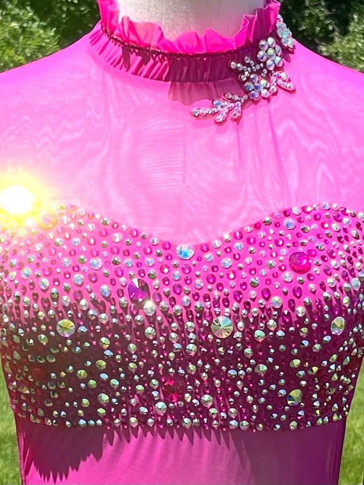 Adult Extra Small Deep Pink Lyrical/Contemporary Dance Costume
