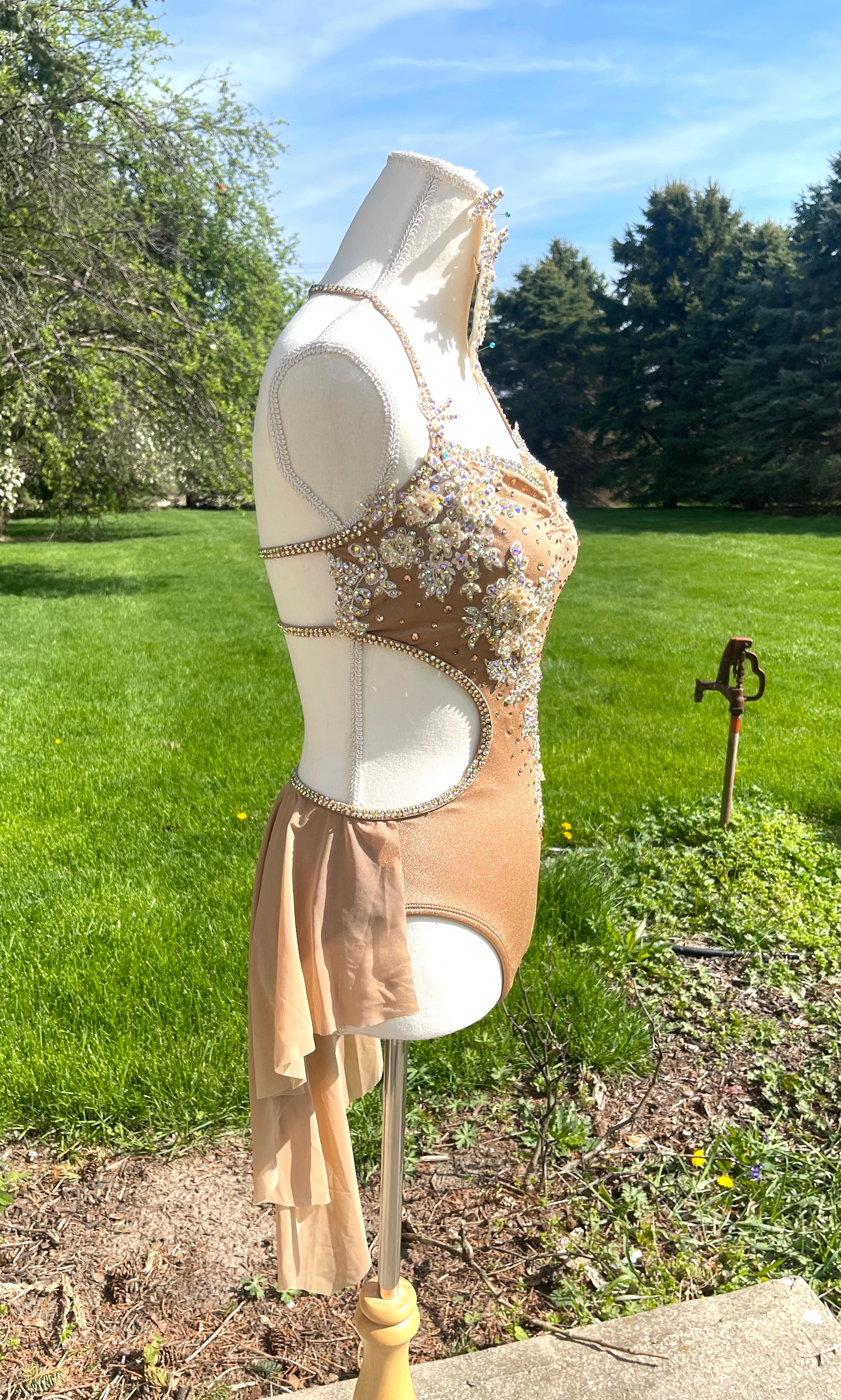 AM/L Gold Lyrical Dance Costume