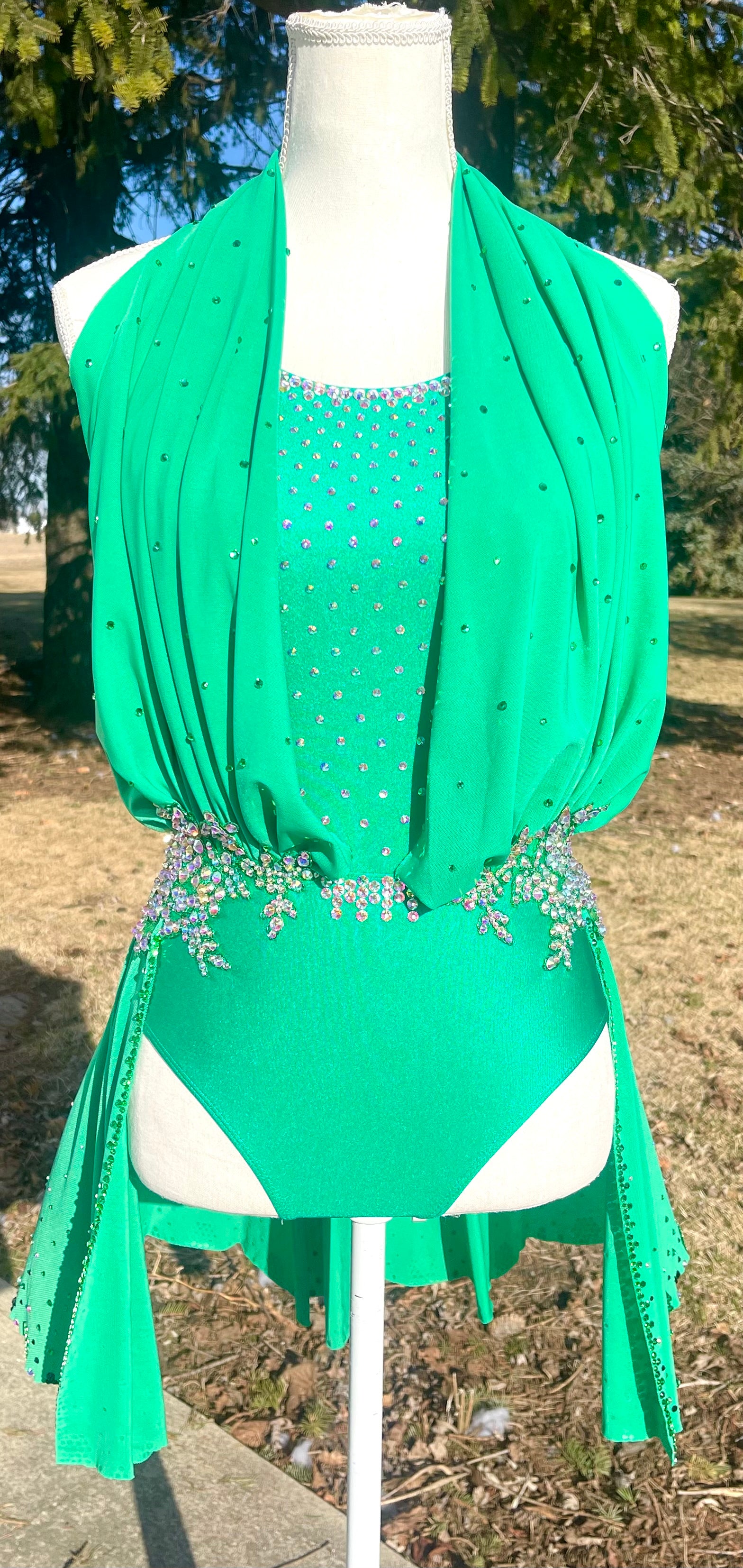 Adult Medium Lyrical Kelly Green Dance Costume