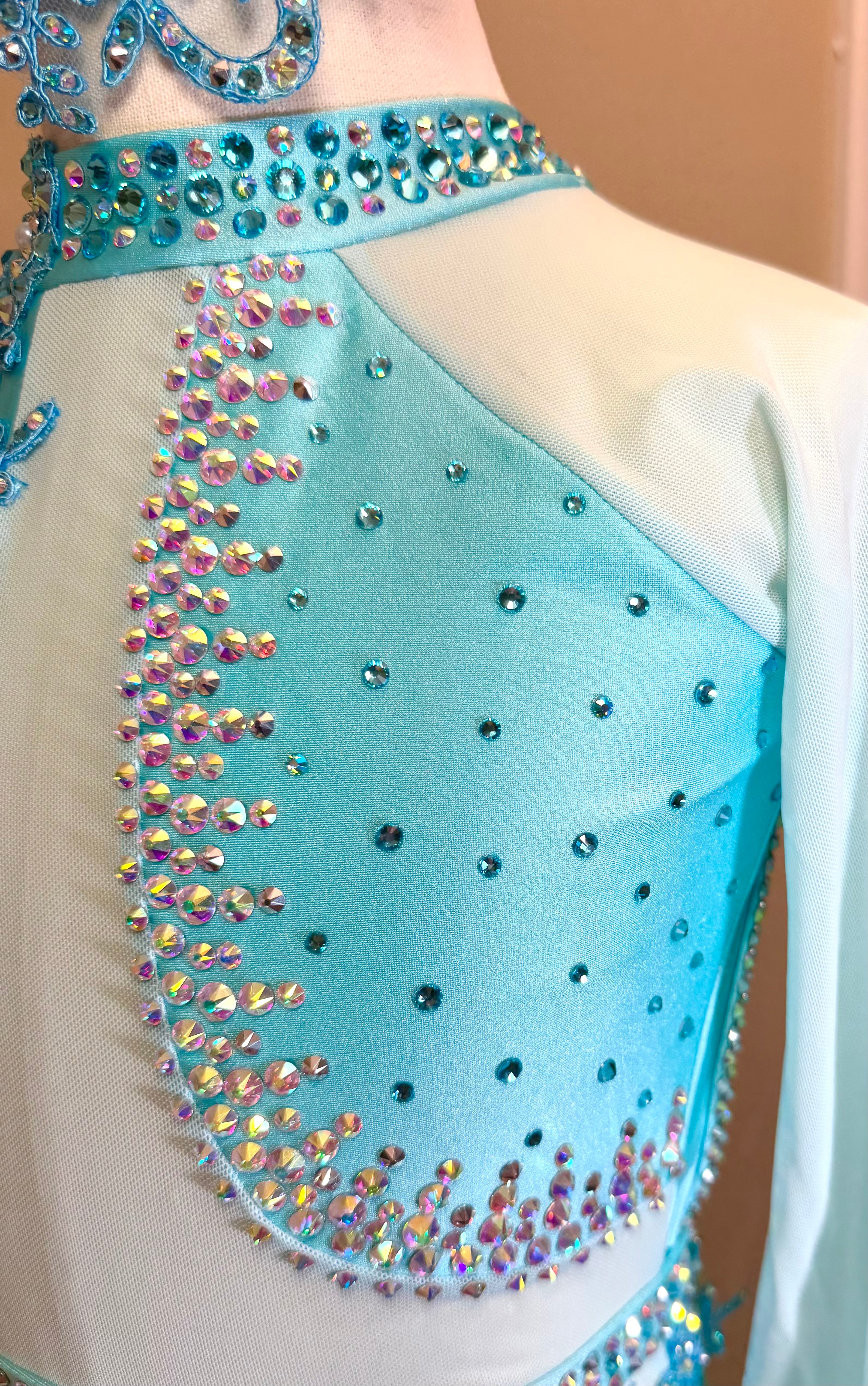 Child Intermediate Aqua Blue Lyrical/Contemporary Dance Costume