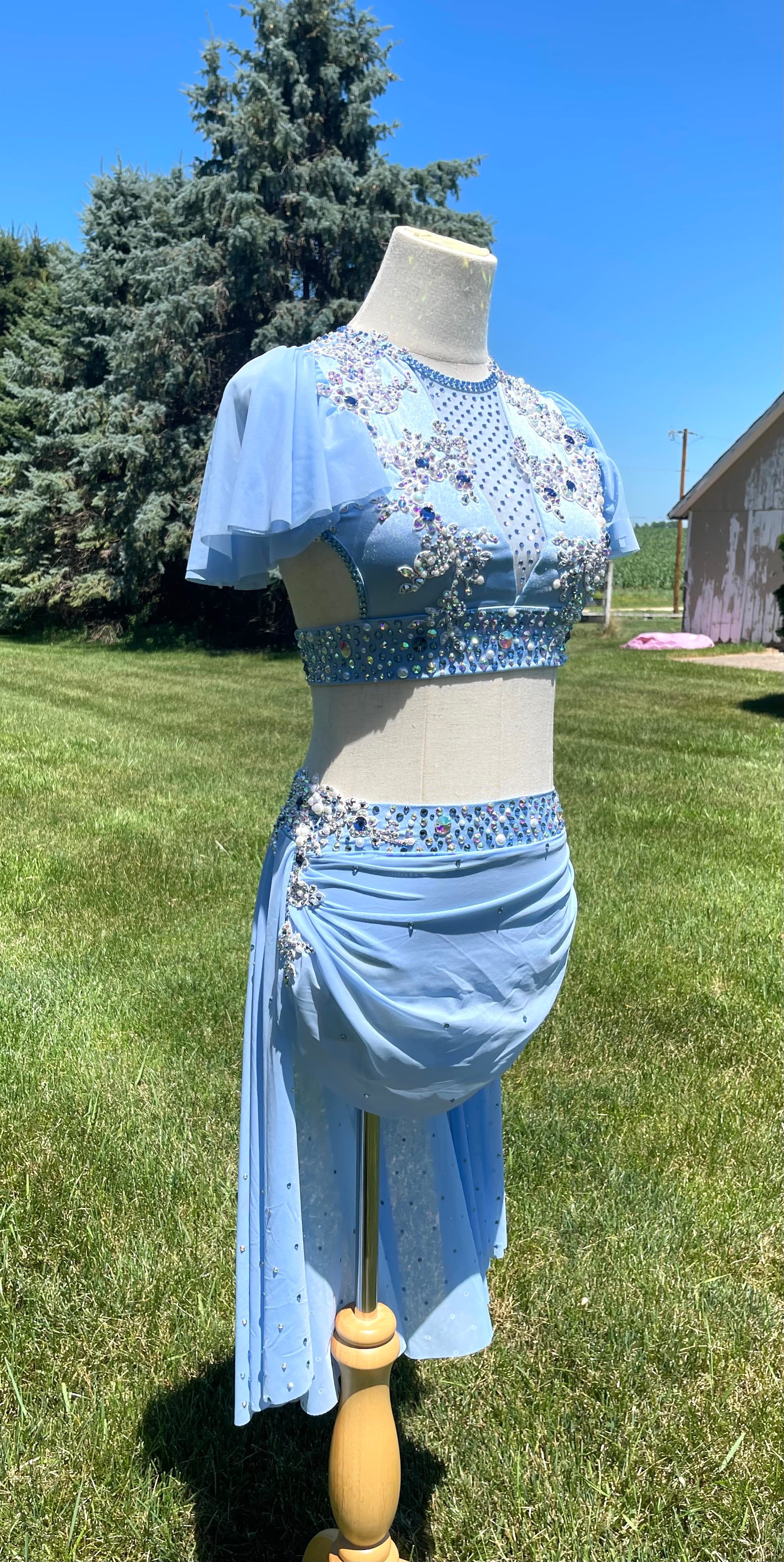 AXS/CXL Sky Blue Two Piece Lyrical Dance Costume
