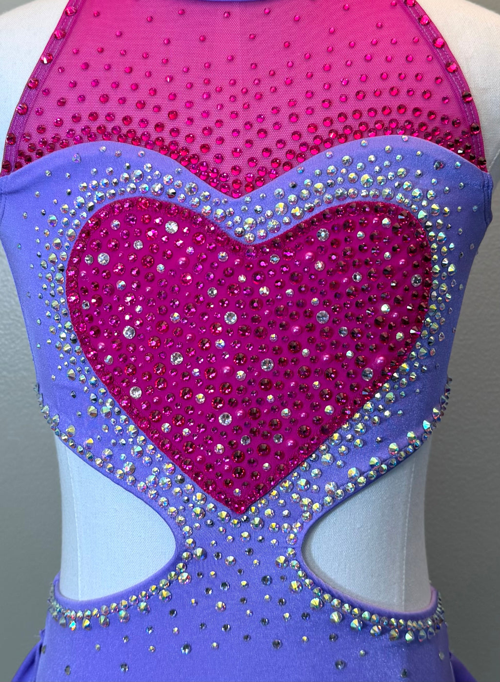 AXS/CXL Purple and Pink Heart Dance Costume