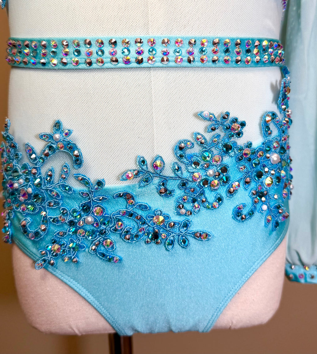 Child Intermediate Aqua Blue Lyrical/Contemporary Dance Costume