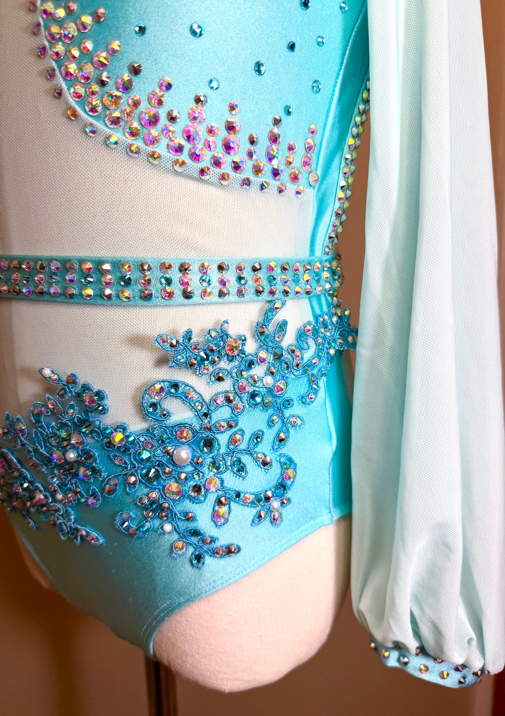 Child Intermediate Aqua Blue Lyrical/Contemporary Dance Costume