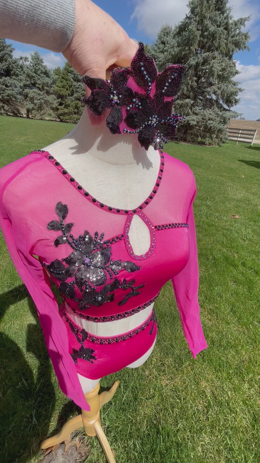 Adult Extra Small Dark Pink Two Piece Contemporary/Jazz Dance Costume