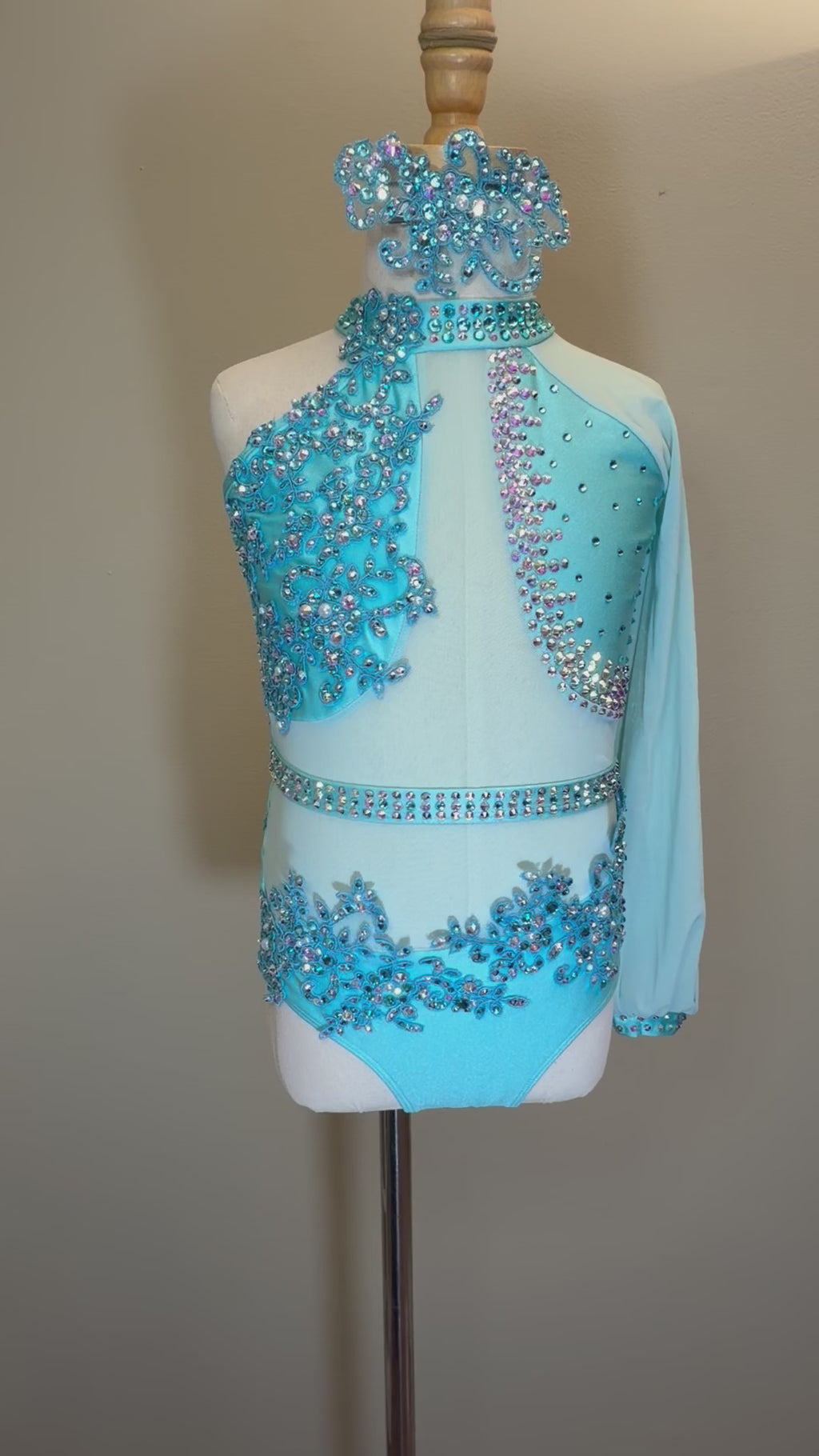 Child Intermediate Aqua Blue Lyrical/Contemporary Dance Costume