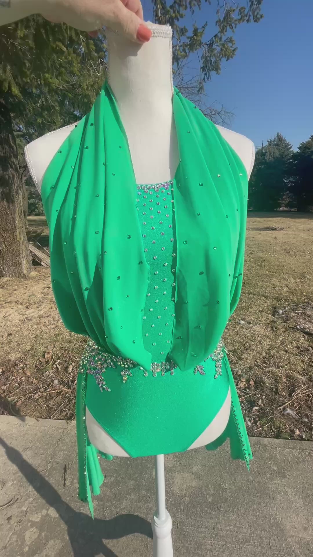 Adult Medium Lyrical Kelly Green Dance Costume