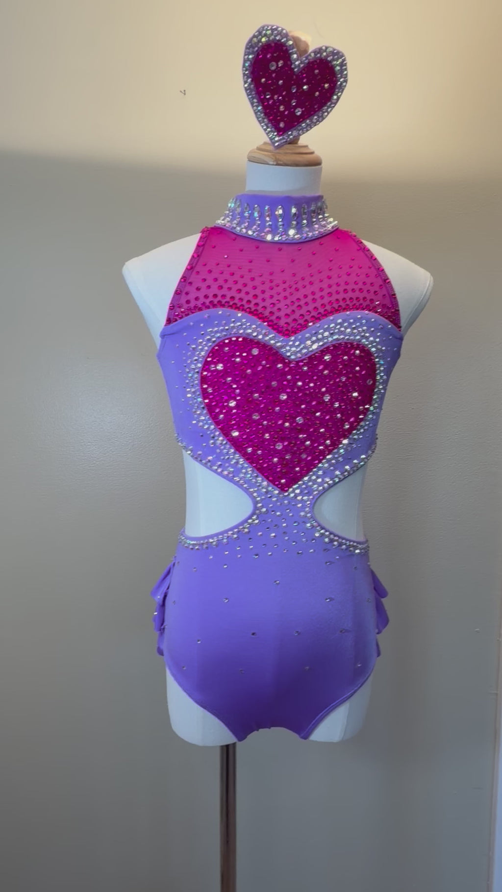 AXS/CXL Purple and Pink Heart Dance Costume